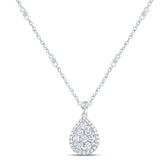 3/4CTW-DIA CN FASHION PEAR NECKLACE (18 INCH)